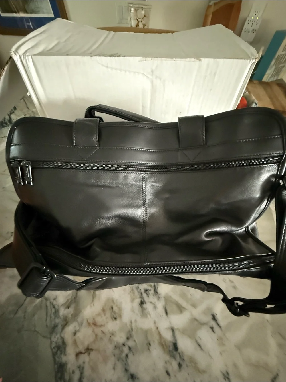 Tumi Men's Black Leather Briefcase Bag DELTA SKY-MILERS VINTAGE